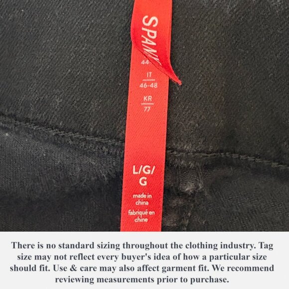 Spanx Ankle Skinny Jeans Womens Size Large Black Stretch Pull On Flattering Fit - Picture 9 of 11